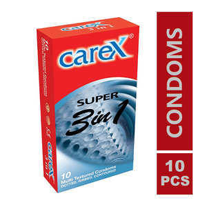 Carex Super 3 In 1 Multi Textured Condom 10's Pack